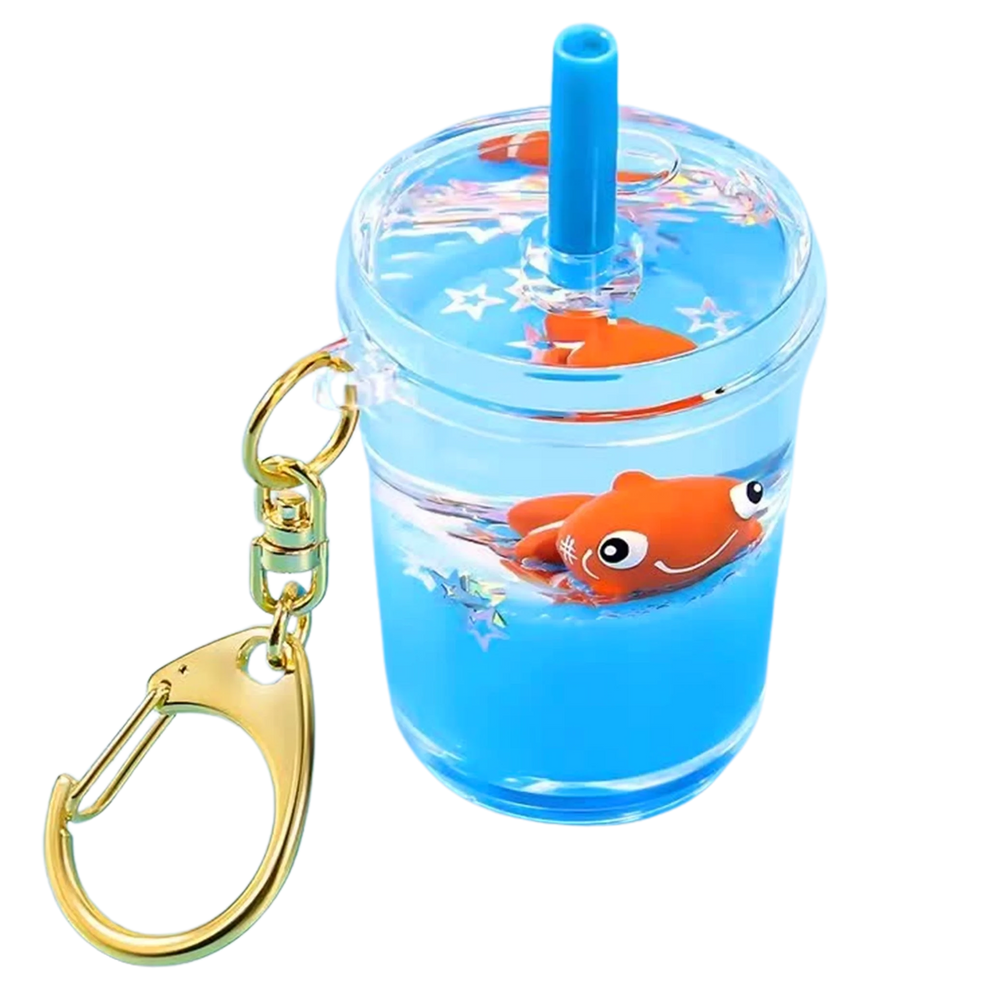 Bubble Tea Clownfish Keychain