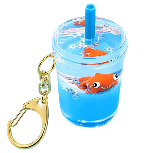 Bubble Tea Clownfish Keychain
